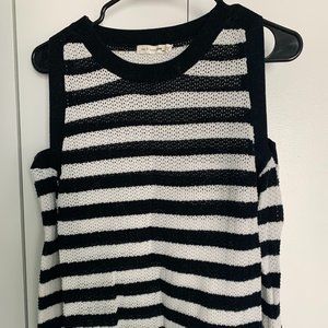 Rag & Bone Tracey Cold Shoulder Striped Sweater